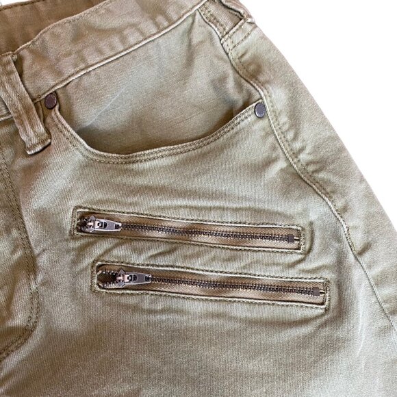 Guess Jeans Slim Fit Zipper Detail Reinforced Knee Mens 32x32 Stretch Green - Picture 3 of 7